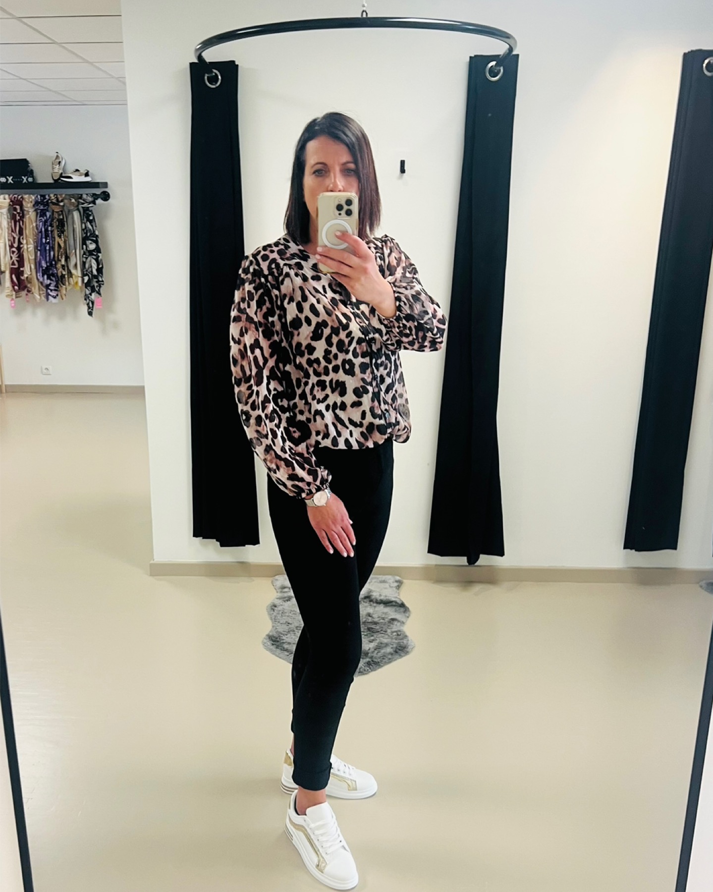 Blouse met panterprint