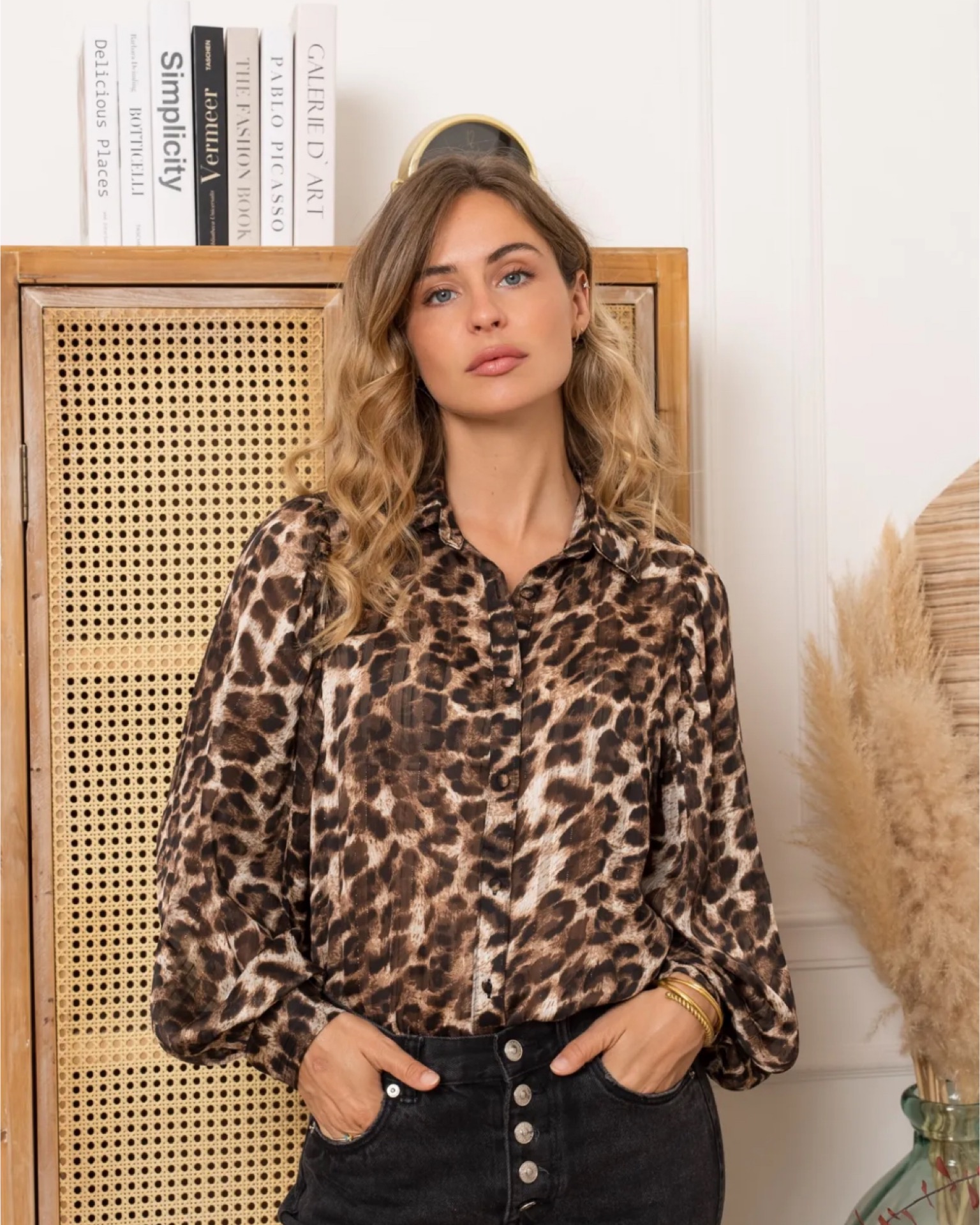 Blouse in leopard